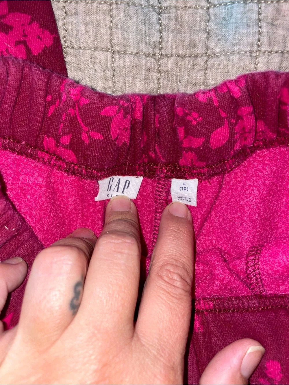GAP Girls' Magenta Floral Leggings